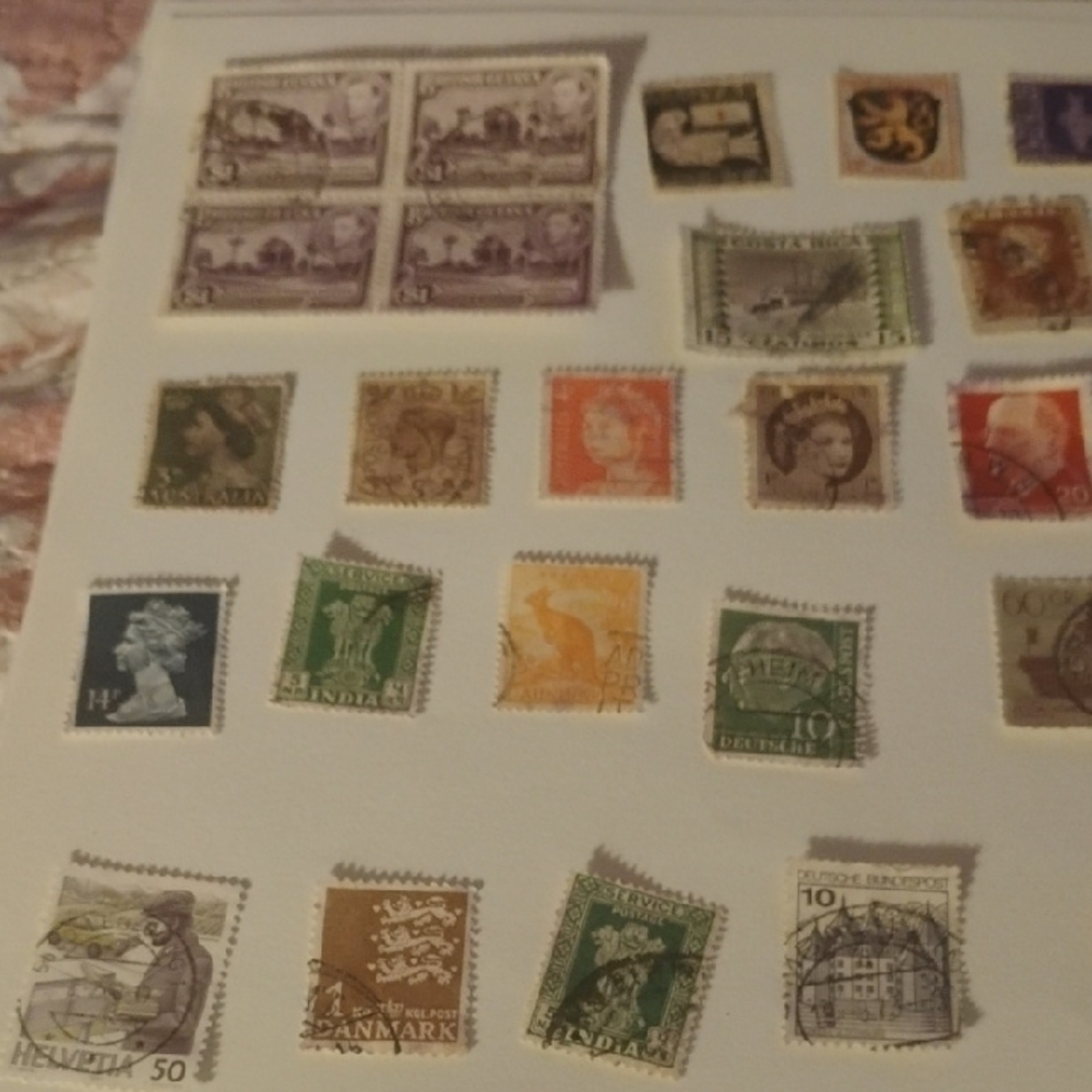 Vintage Stamp Collection with Multicolor Designs